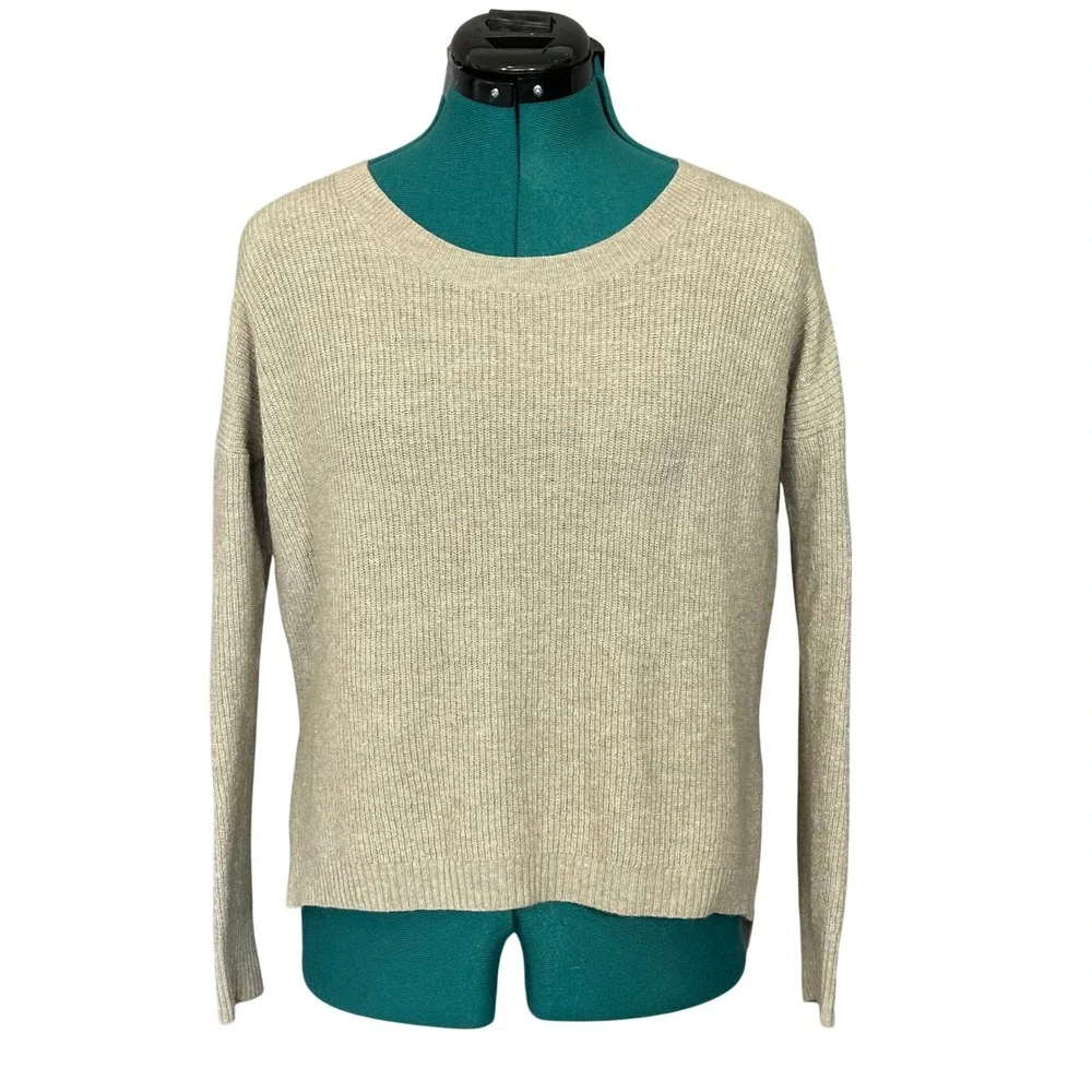 Madewell Merino Wool Alpaca Blend Ribbed Sweater Beige Oatmeal E5819 Womens S‎